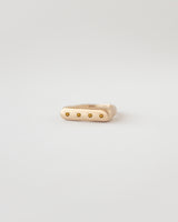 Rectangle multi-gemstone signet gold