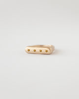 Rectangle birthstone signet ring gold