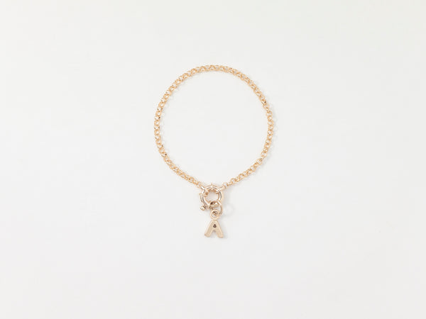 Letter Charm Bracelet Gold