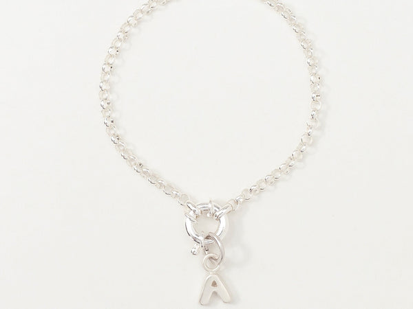 Letter Charm Bracelet Silver