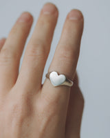 Mini love heart signet silver