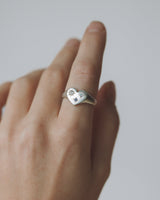 Mini love heart birthstone signet silver