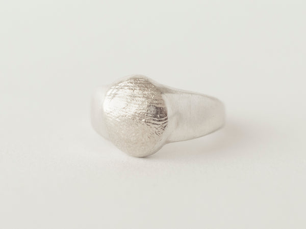 Mini fingerprint signet silver