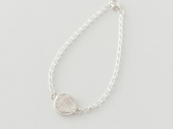 Mini fingerprint bracelet silver