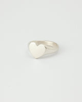 Mini love heart signet silver