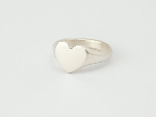 Mini love heart signet silver