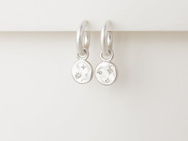 Starry night hoops Medium silver