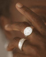Starry night signet ring silver