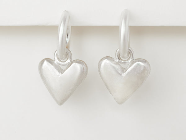 Loveheart hoops silver plain