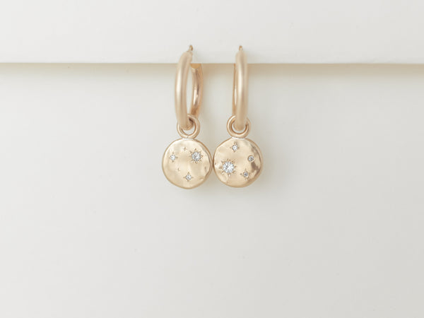 Starry night hoops Large gold - ready to ship