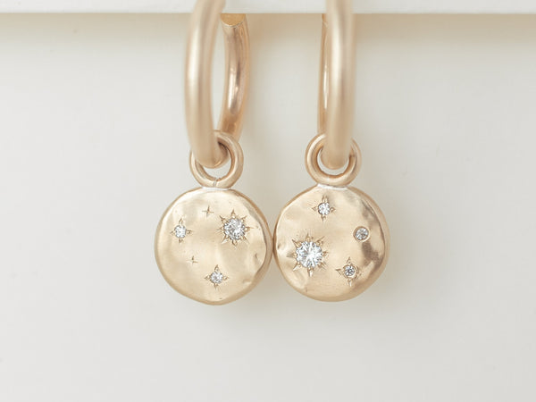 Starry night hoops Large gold - ready to ship