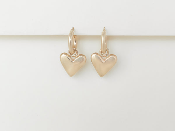 Loveheart hoops plain gold