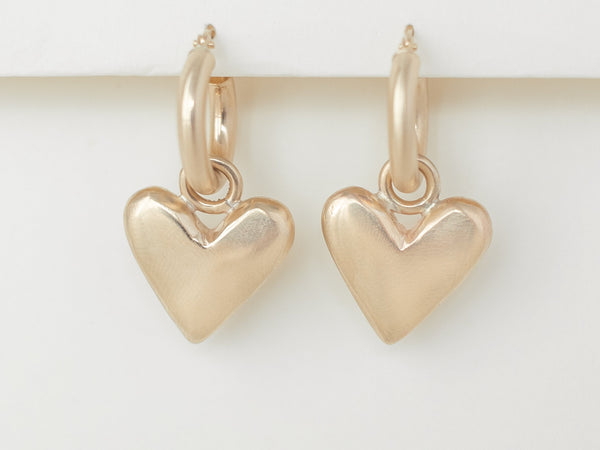 Loveheart hoops plain gold