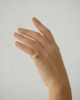 Mini fingerprint signet gold