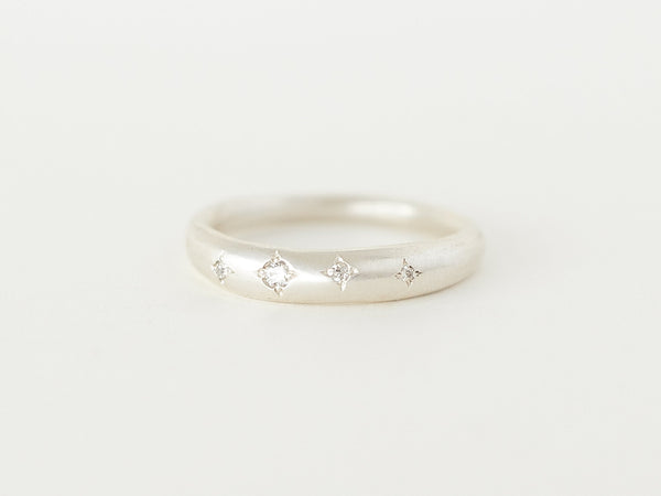 Fine celestial dome ring silver