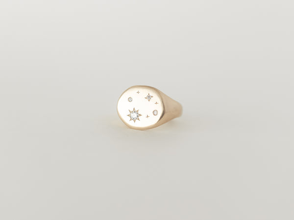 Starry night signet gold