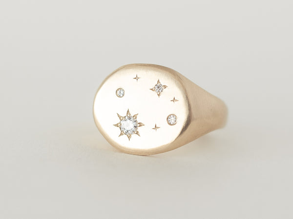Starry night signet gold