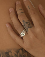 Olive Chunky Stack - white gold