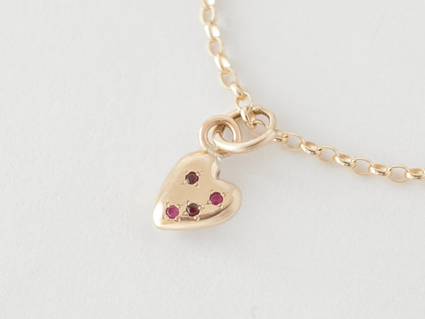 Coeur - Love Charm Bracelet Gemstones Gold