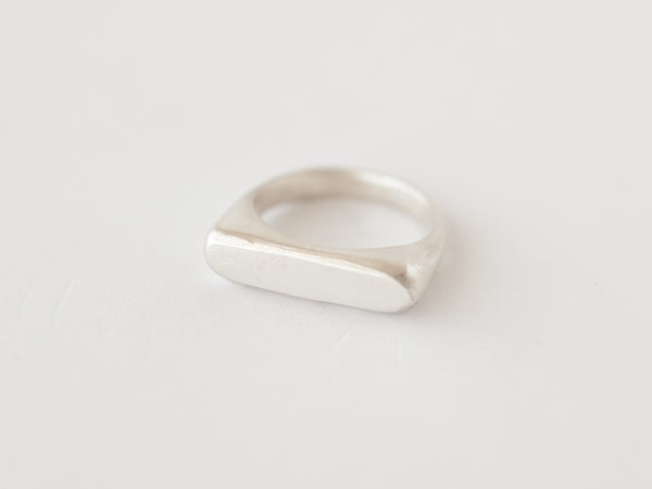 Rectangle signet ring silver
