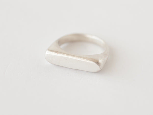 Rectangle signet ring silver