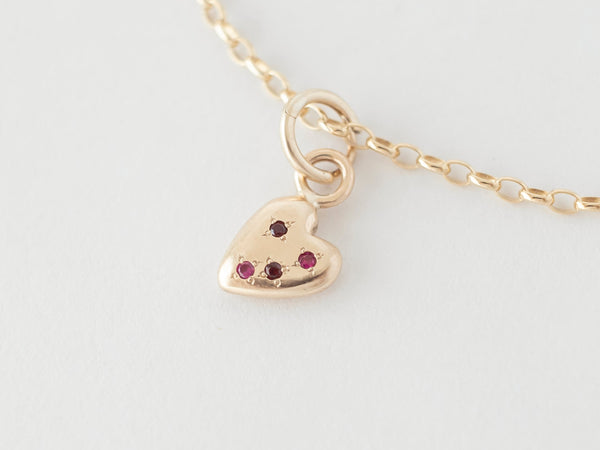 Coeur - Love Charm Necklace Gemstones Gold