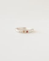 Fine multi gemstone ring silver