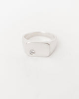 Ellipse Signet Une White Gold