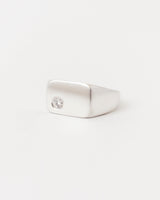 Ellipse Signet Une White Gold