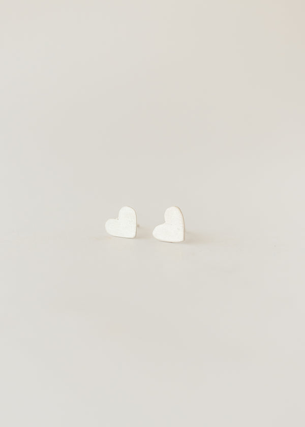 Loveheart studs silver