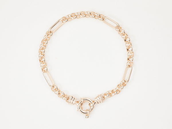 Mixed Links Belcher Bracelet Gold (5.5mm)