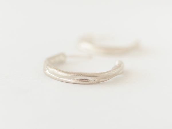 Fine molten hoops silver
