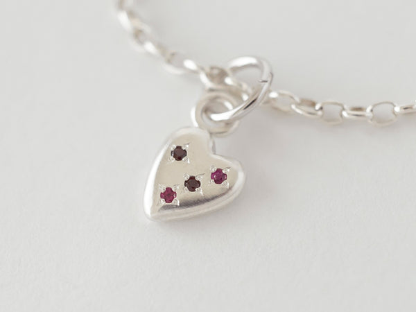 Coeur - Love Charm Bracelet Gemstones Silver