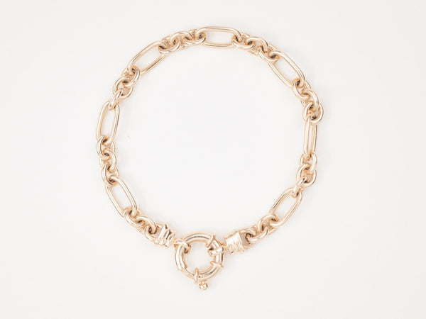 Chunky Mixed Links Belcher Bracelet Gold (6.5mm) - Ready to Ship