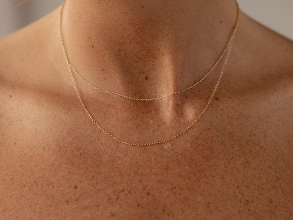 Fine cable chains (1.1mm) - gold