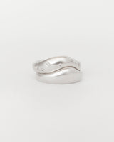 Aurore Plain + Wave Constellation Stack Silver