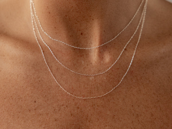 Fine cable chains (1.1mm) - silver