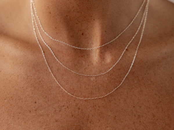 Fine cable chains (1.1mm) - silver