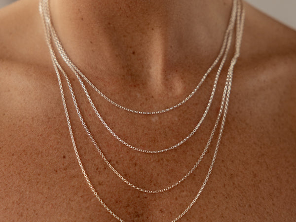 Standard cable chains (1.6mm) - silver - ready to ship