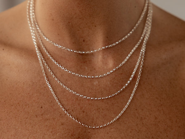 Chunky belcher chains (2.3mm) - silver - ready to ship