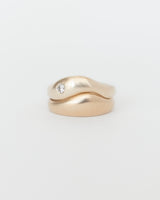 Aurore Plain + Wave Une Stack Yellow Gold