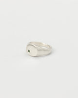 Round multi-gemstone signet silver