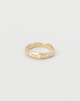 Molten multi-gemstone ring gold