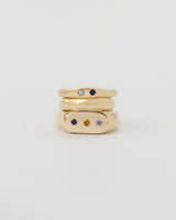 Oval birthstone signet gold