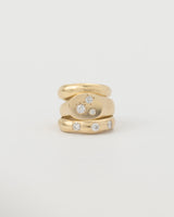 Molten multi-gemstone ring gold