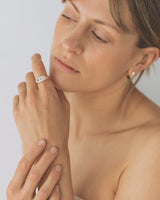 Oval multi-gemstone signet ring gold
