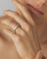 Molten birthstone ring gold