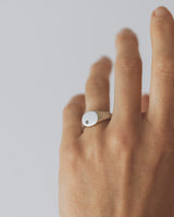 Round multi-gemstone signet silver