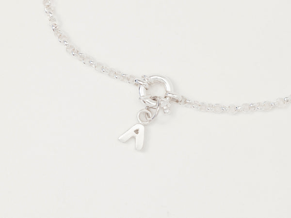 Letter Charm Necklace Silver