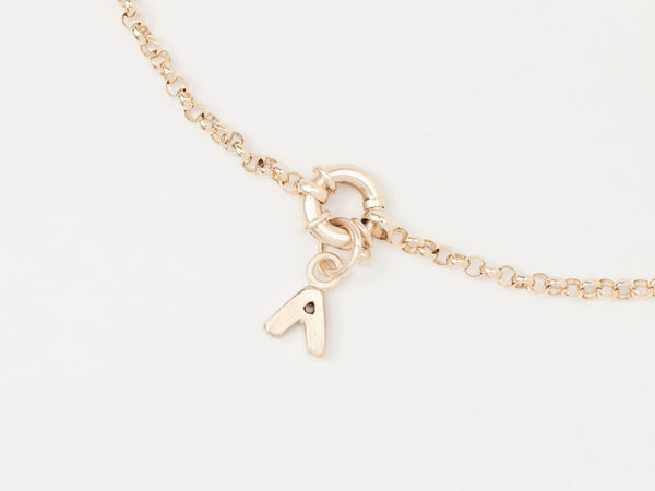 Letter Charm Necklace Gold